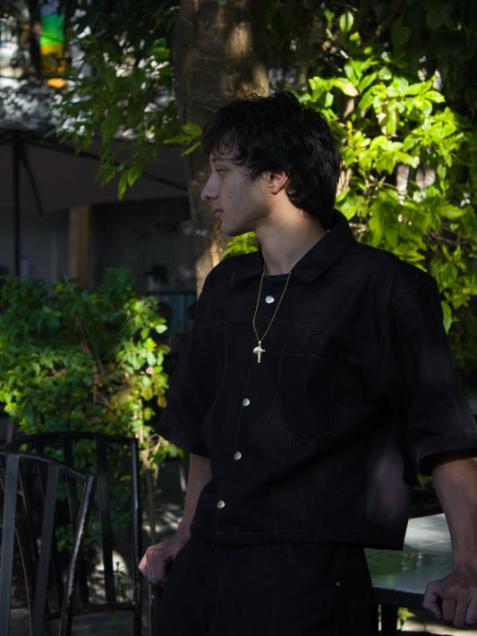 Black Raw Denim Shirt