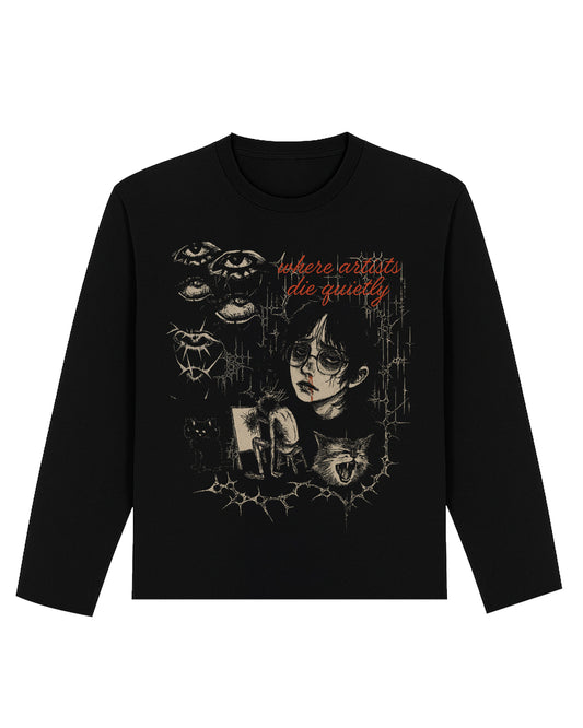 SHIRT MANGA LARGA DIE IN SILENCE