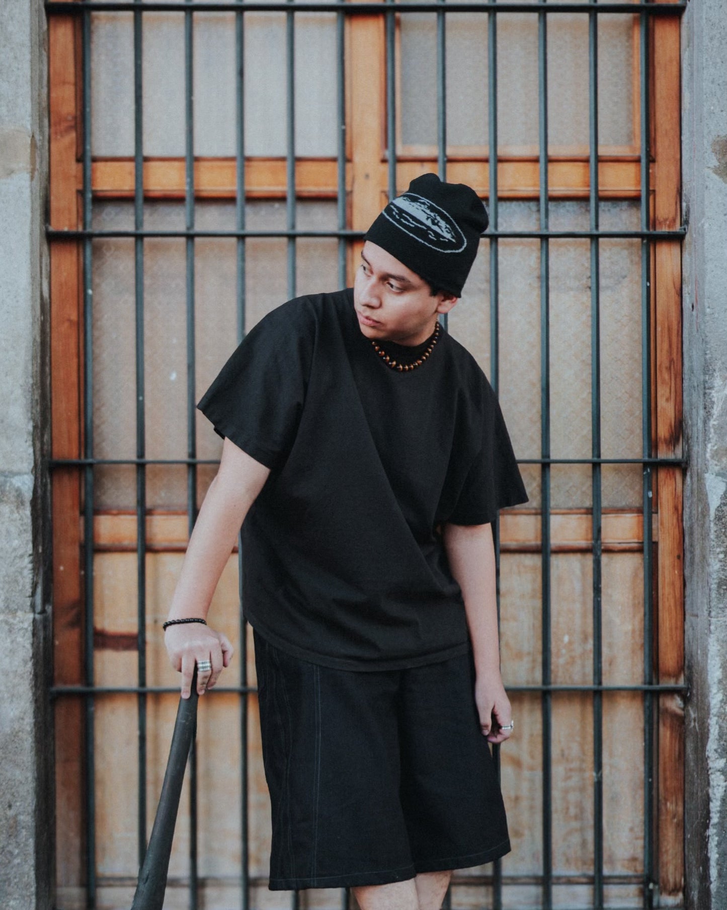 Black Raw Denim Jort