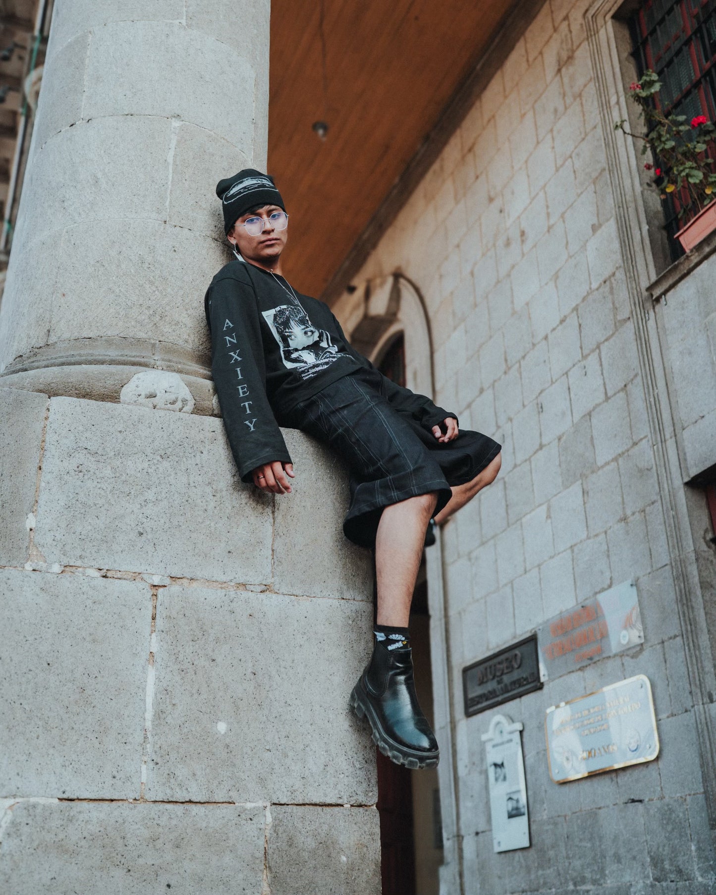 Black Raw Denim Jort