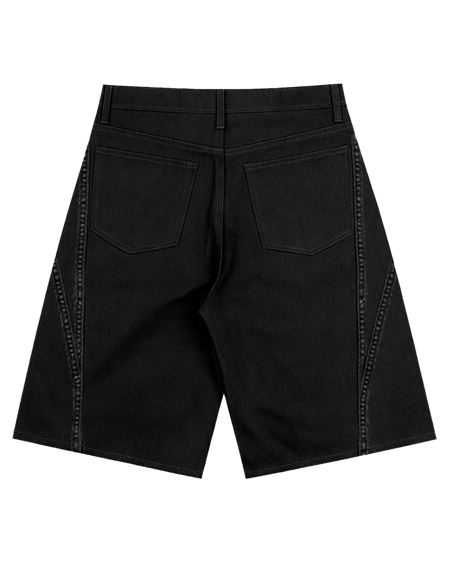 Black Raw Denim Jort