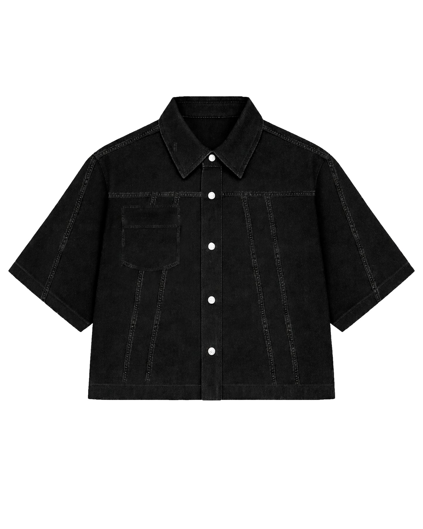 Black Raw Denim Shirt